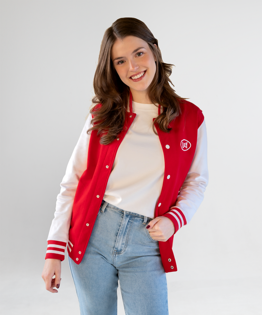 Jas unisex rood/wit