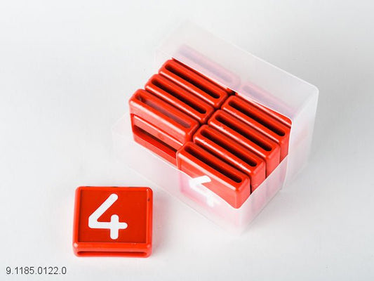 Halsbandnummer 4 rood (10ST)