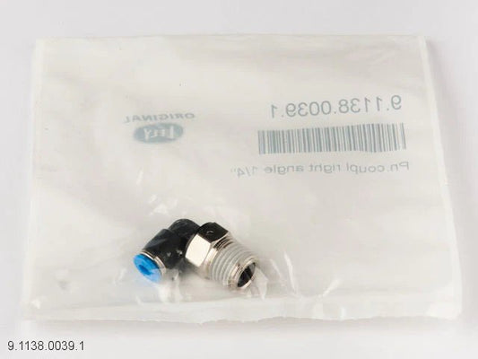 Koppeling haaks 1/4x4 mm