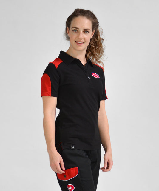 Polo dames zwart - rood