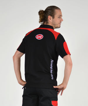 Polo heren zwart - rood