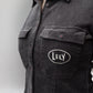 Ribfluweel blouse grijs dames