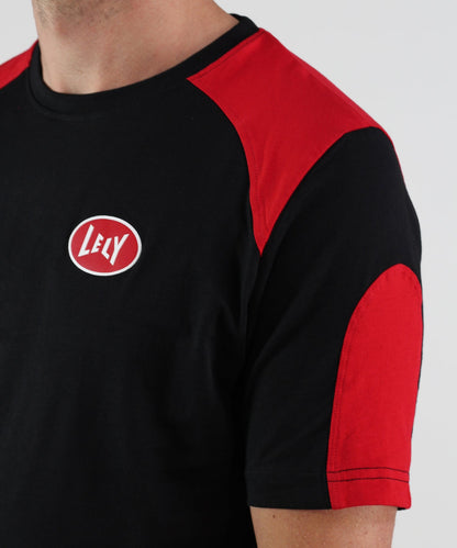 T-shirt unisex zwart - rood