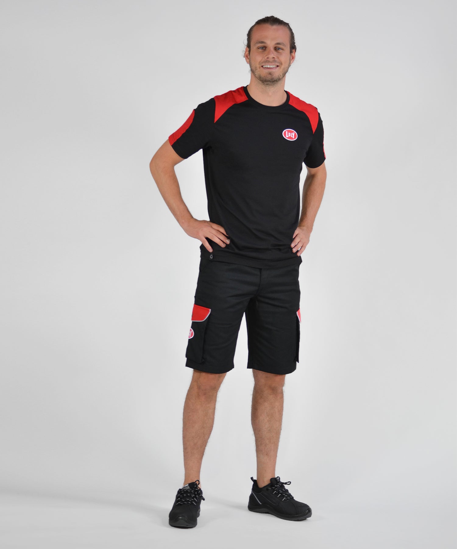 T-shirt unisex zwart - rood