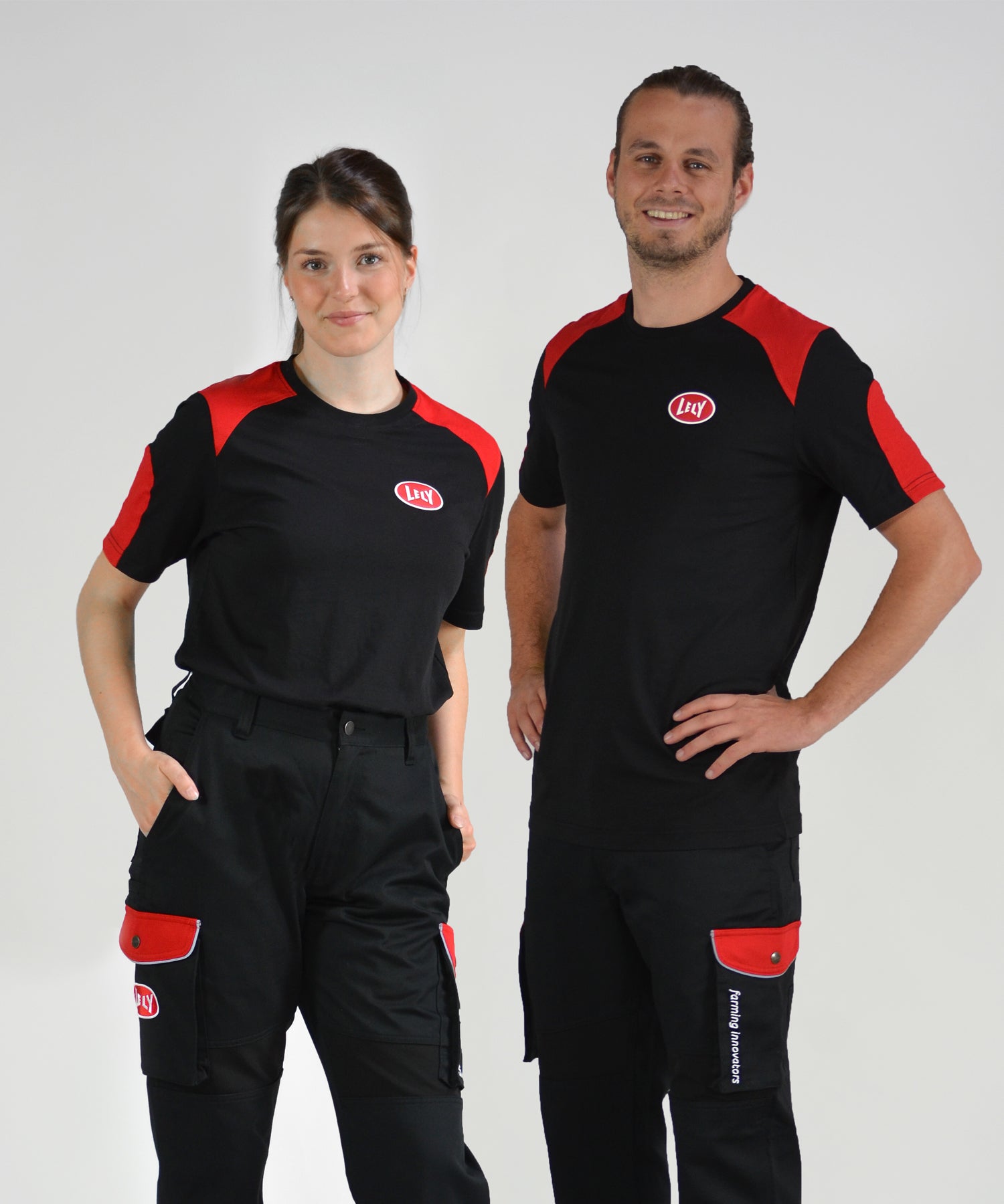 T-shirt unisex zwart - rood