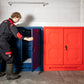 Voorraadkast slijtdelen, 1310x1220x520 mm, rood